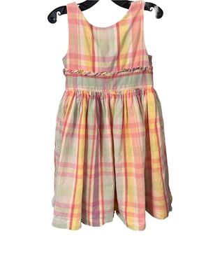 Polo Ralph Lauren Girls Cotton Plaid Shirt dress Multi Color Sz 4 NWT